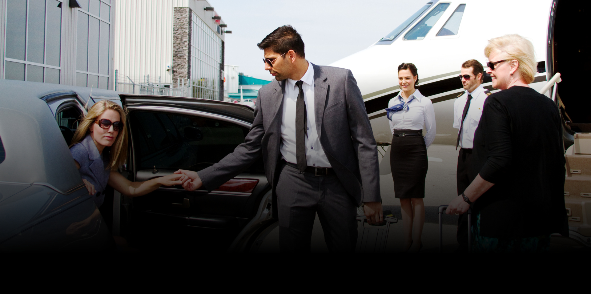 man and a woman about to board on a plane